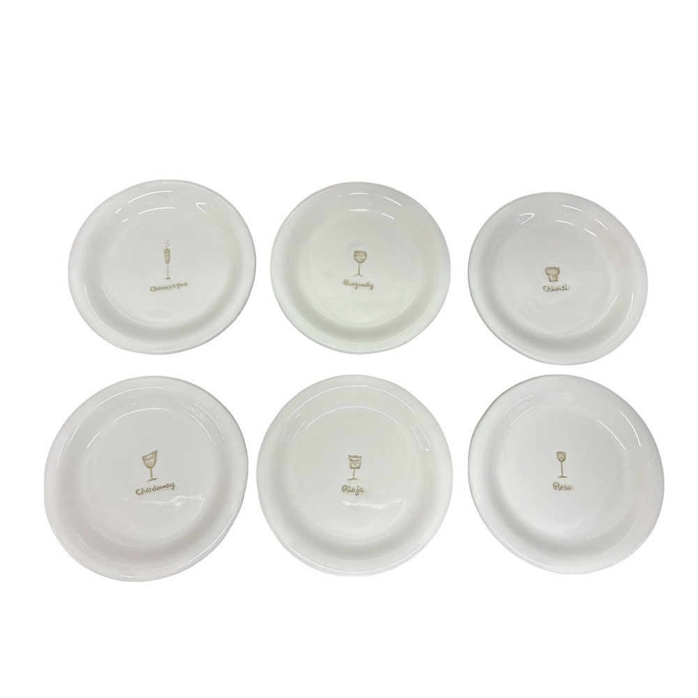 Vintage Williams Sonoma Wine Series Appetizer Embossed 6" Plates Set of 6 - Picture 11 of 11